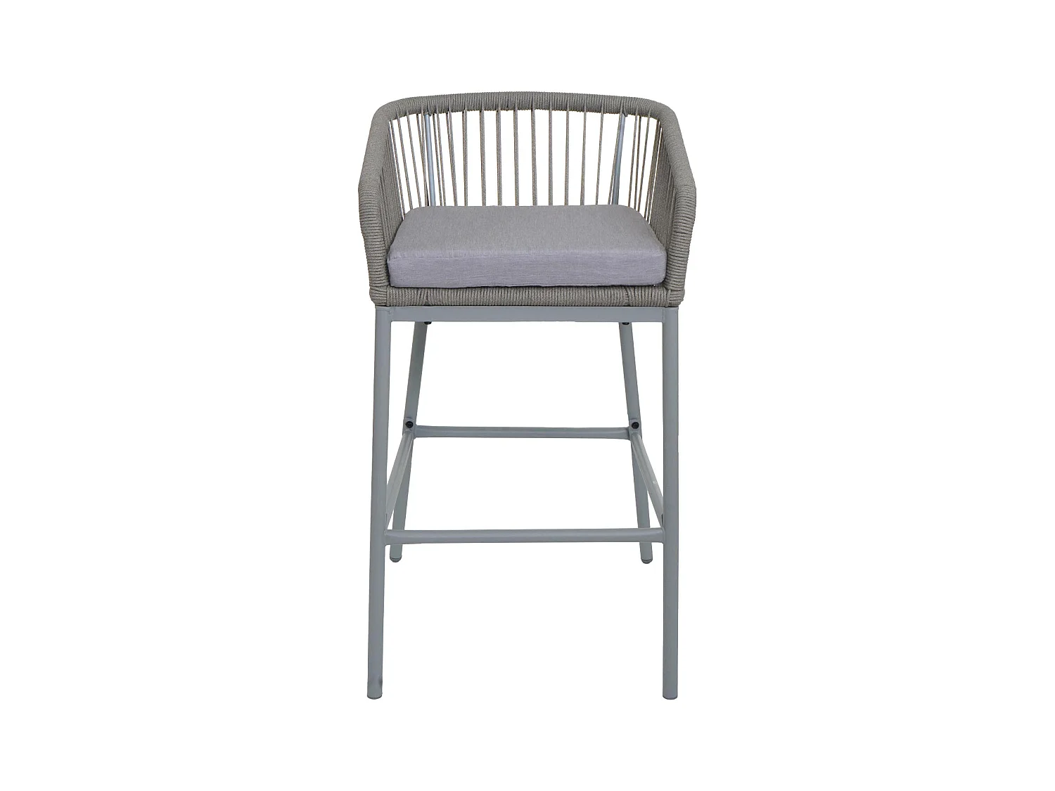 Barhocker MCW-O22 (2er-Set), Hellgrau, Kissen hellgrau