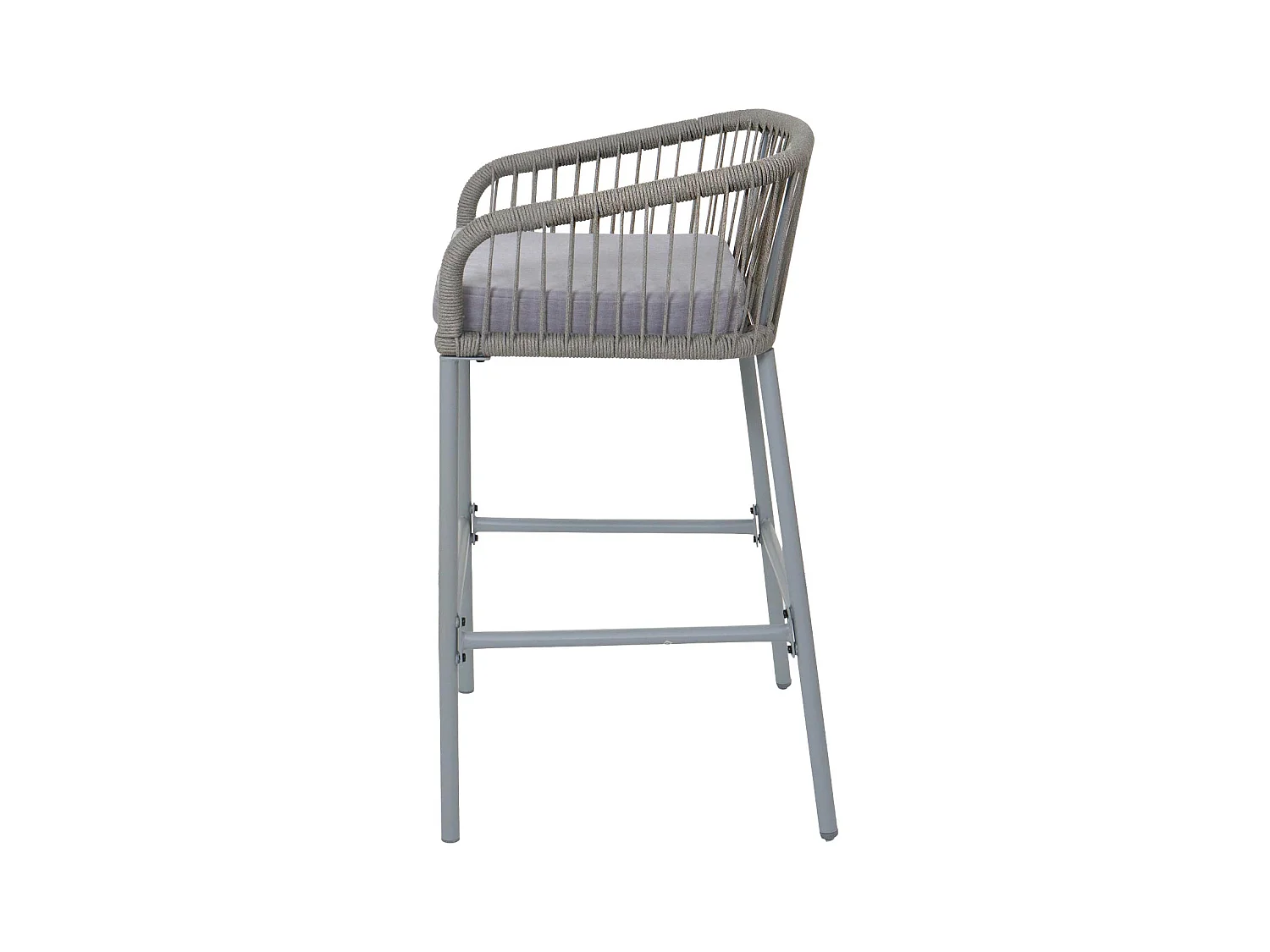 Barhocker MCW-O22 (2er-Set), Hellgrau, Kissen hellgrau