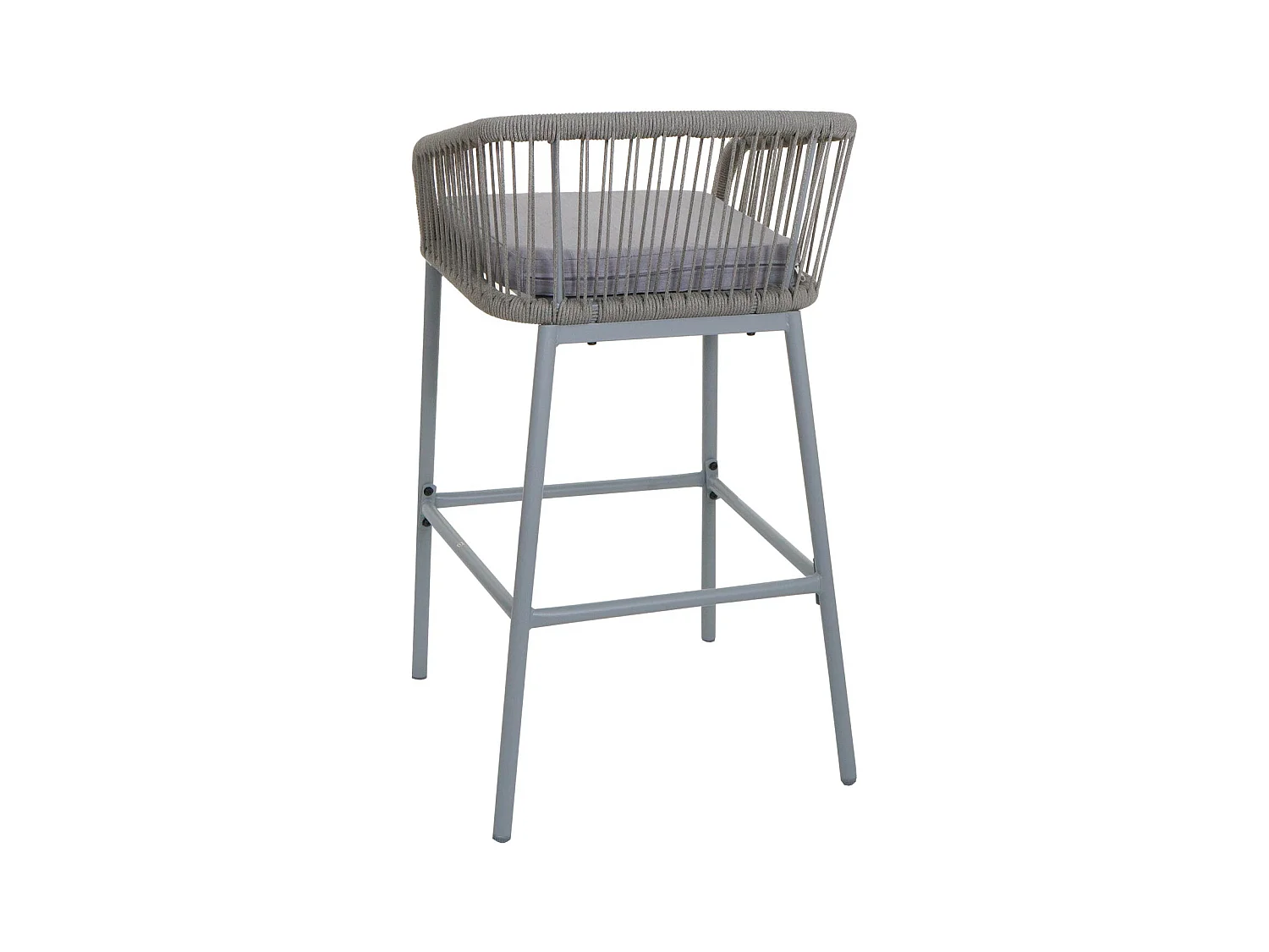 Tabouret de bar MCW-O22 (lot de 2),  gris clair, coussin gris clair