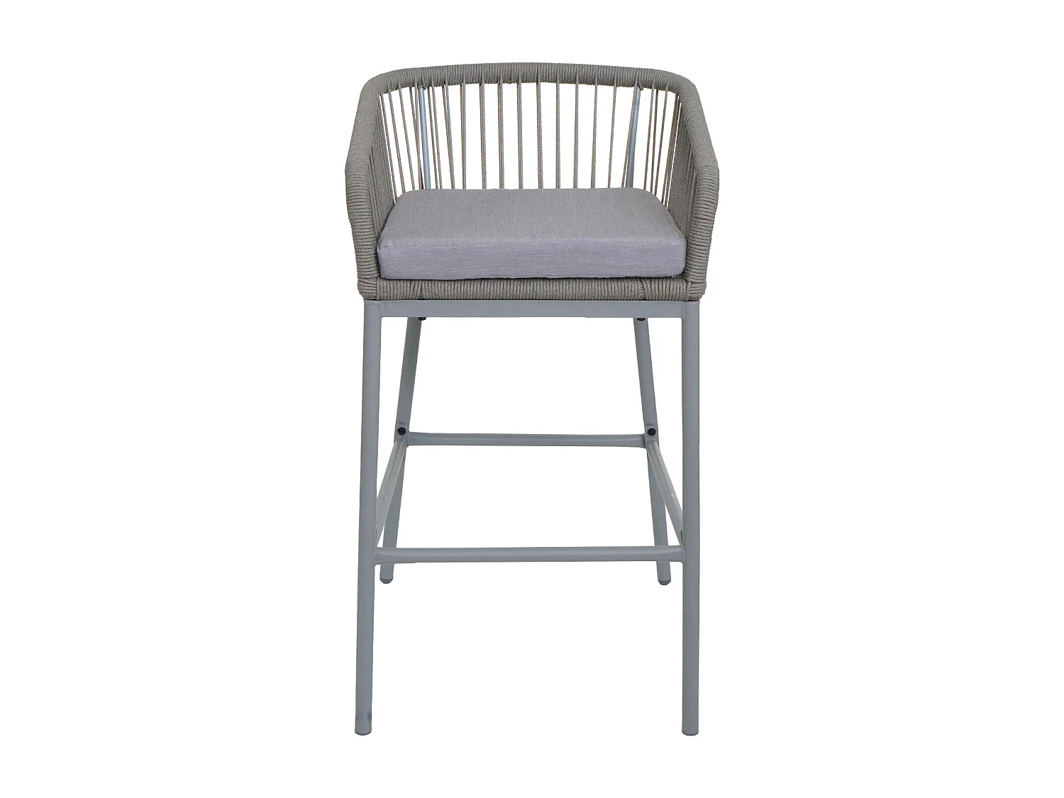 Tabouret de bar MCW-O22 (lot de 2),  gris clair, coussin gris clair