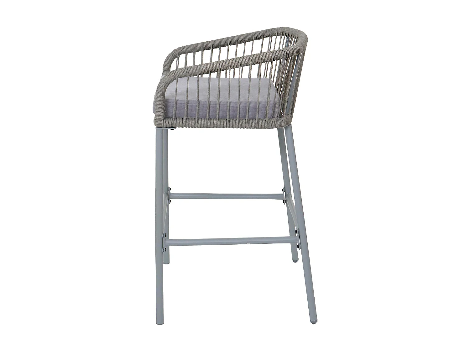Tabouret de bar MCW-O22 (lot de 2),  gris clair, coussin gris clair