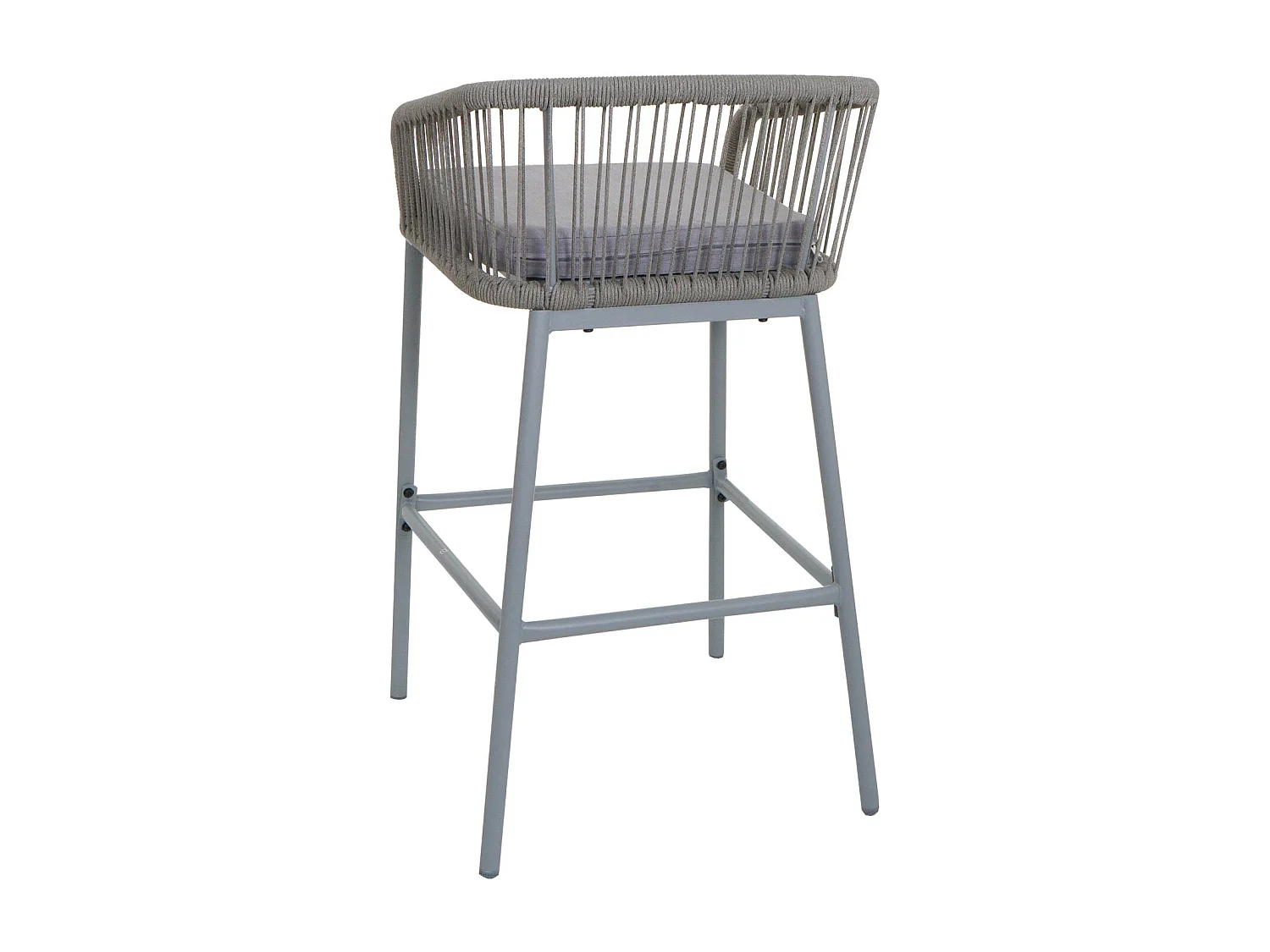 Tabouret de bar MCW-O22 (lot de 2),  gris clair, coussin gris clair