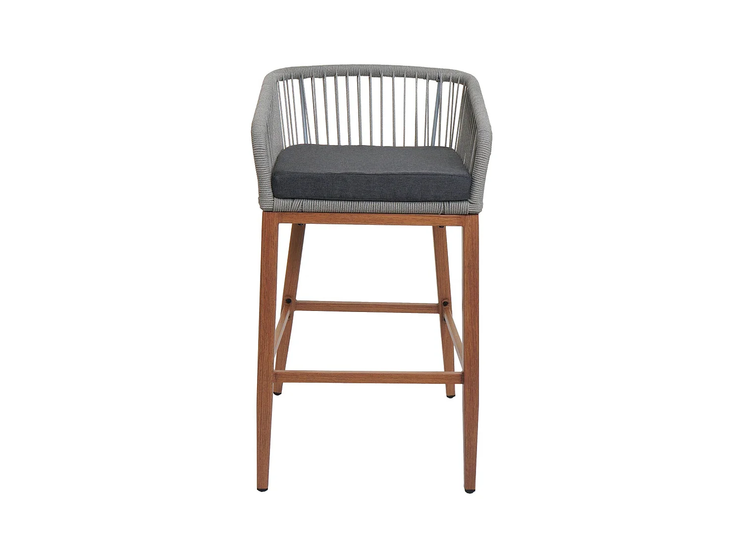 Barhocker MCW-O22 (2er-Set), Hellgrau, Kissen dunkelgrau