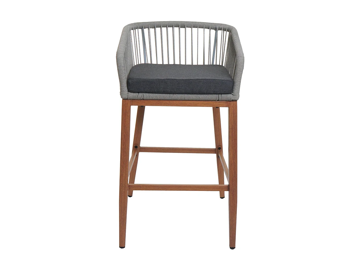 Stołek barowy MCW-O22 (zestaw 2 szt.),  jasnoszary, poduszka ciemnoszara