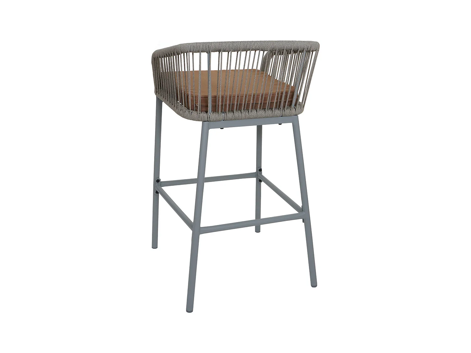 Barhocker MCW-O22 (2er-Set), Hellgrau, Kissen taupe