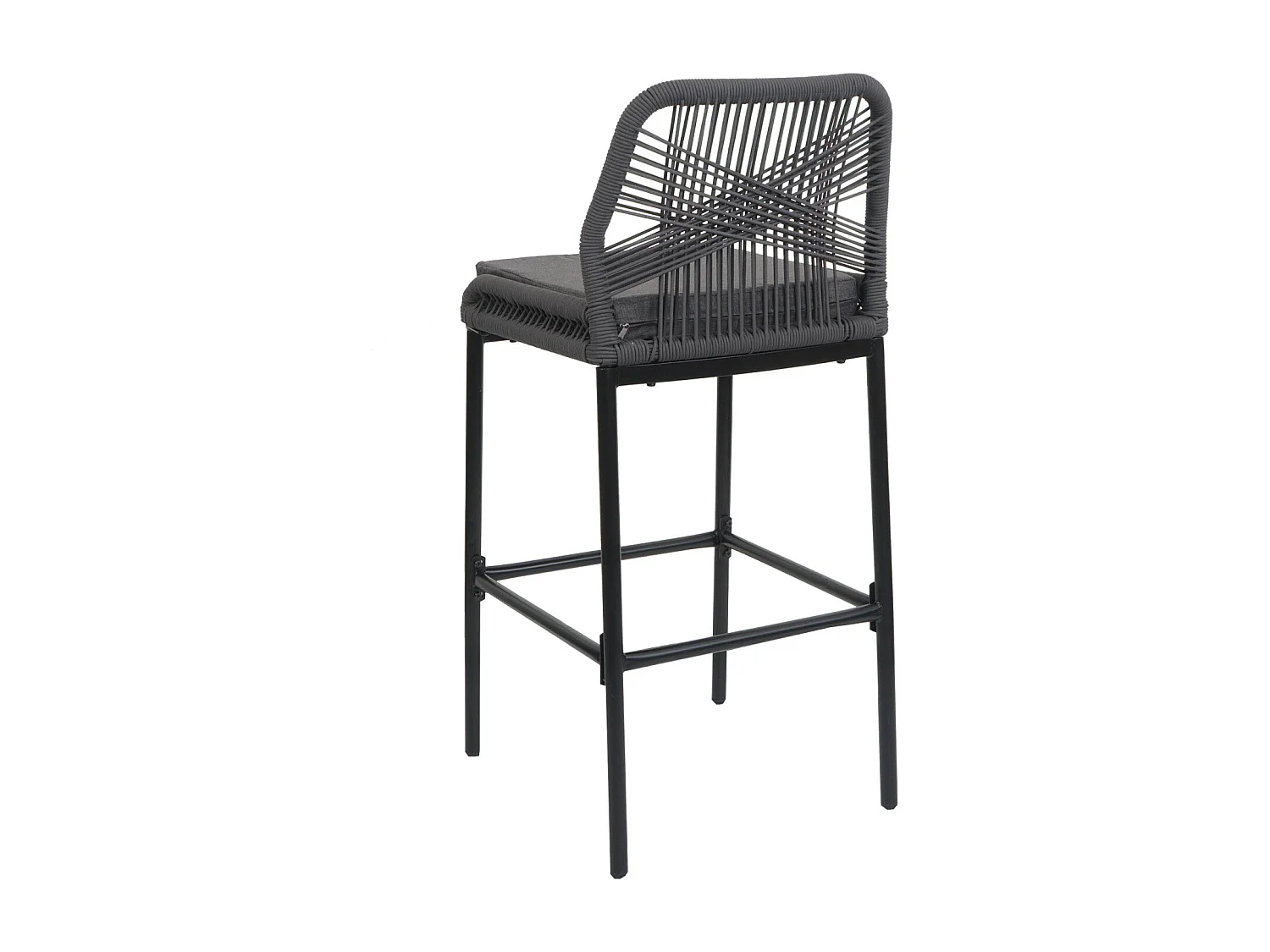 Tabouret de bar MCW-O21 (lot de 2),  anthracite, coussin gris foncé