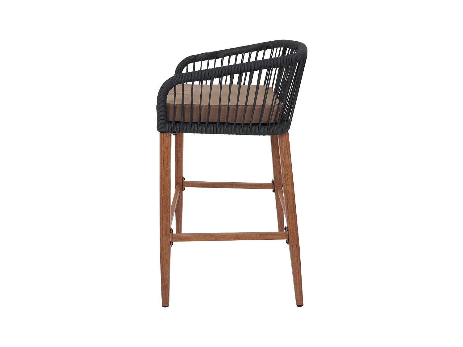 Barhocker MCW-O22 (2er-Set), Anthrazit, Kissen taupe