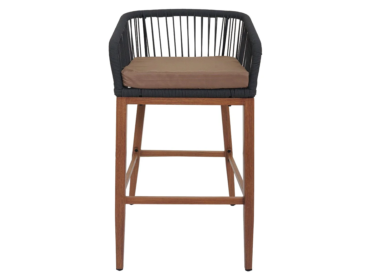 Barhocker MCW-O22 (2er-Set), Anthrazit, Kissen taupe
