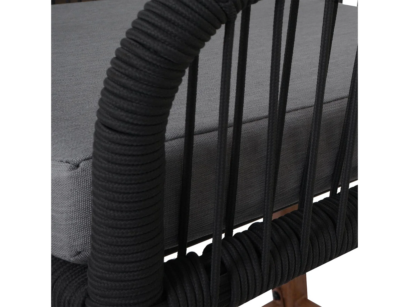 Barhocker MCW-O22 (2er-Set), Anthrazit, Kissen hellgrau