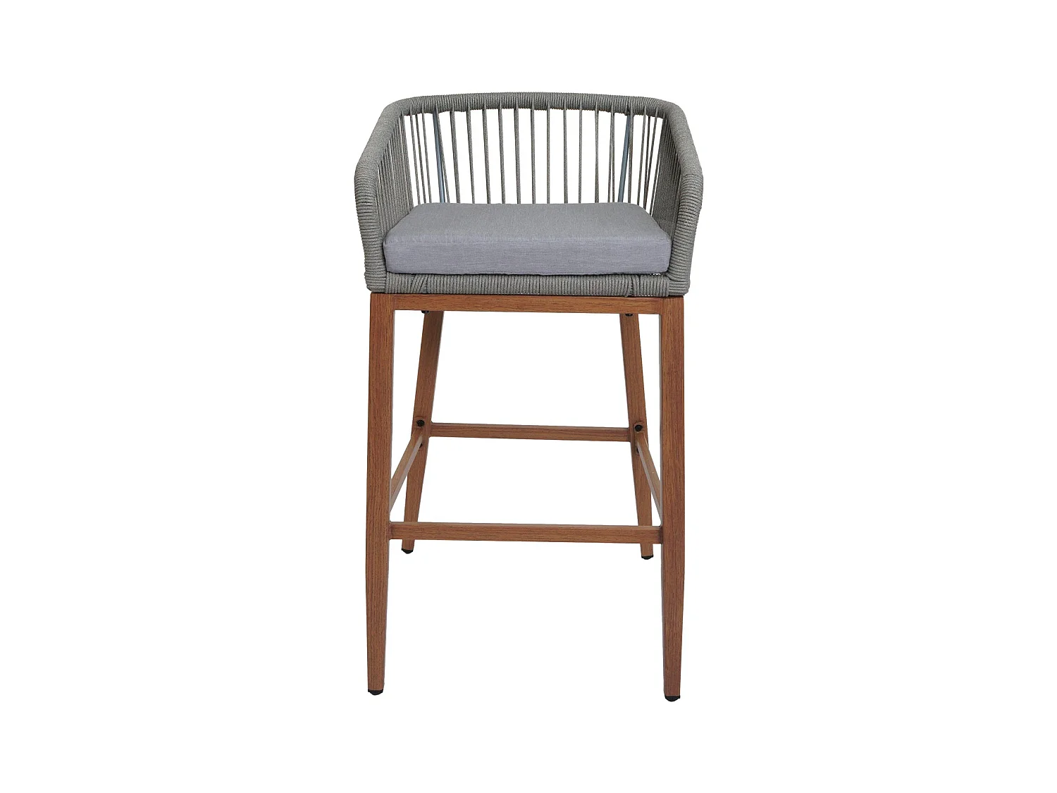 Barhocker MCW-O22 (2er-Set), Hellgrau, Kissen hellgrau