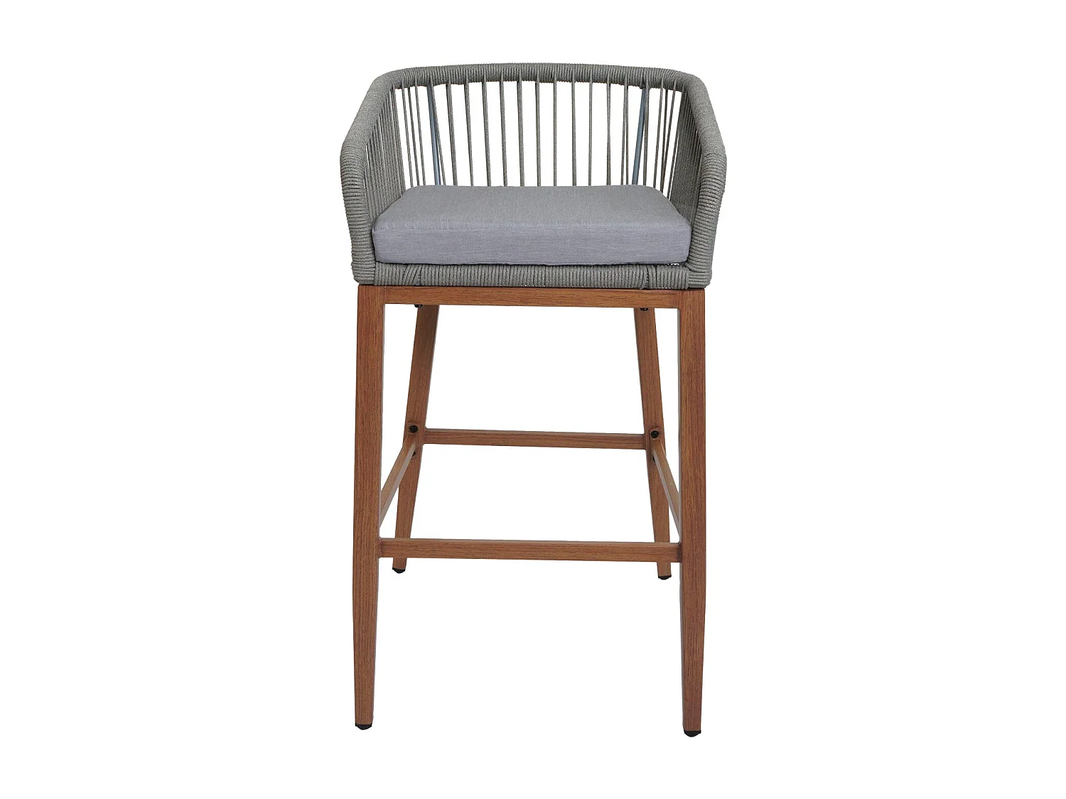 Tabouret de bar MCW-O22 (lot de 2),  gris clair, coussins gris clair