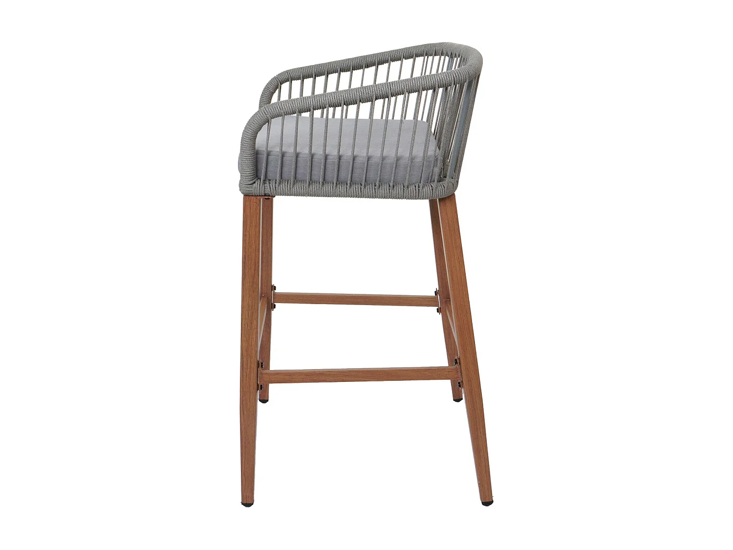 Tabouret de bar MCW-O22 (lot de 2),  gris clair, coussins gris clair