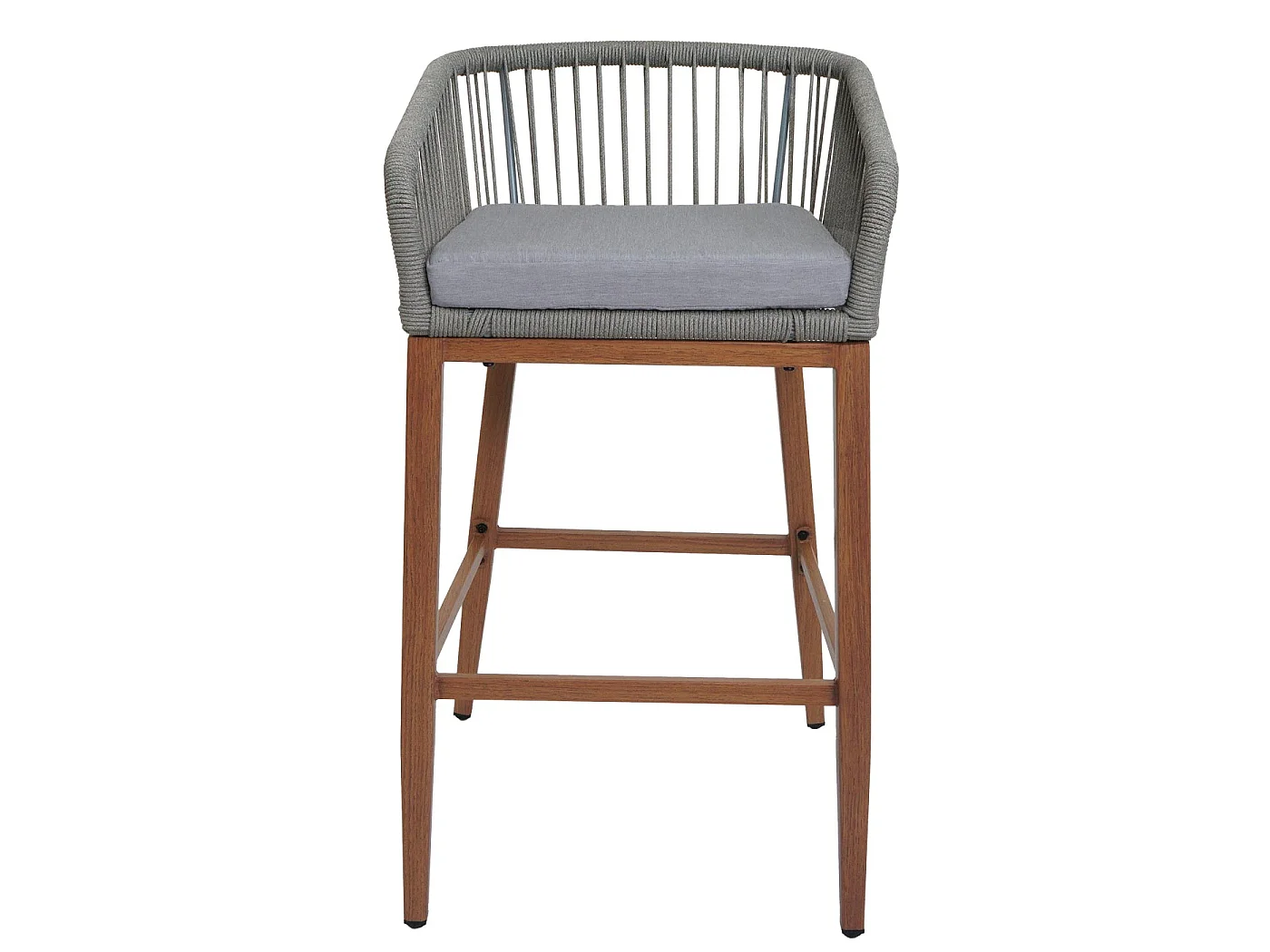 Barhocker MCW-O22 (2er-Set), Hellgrau, Kissen hellgrau