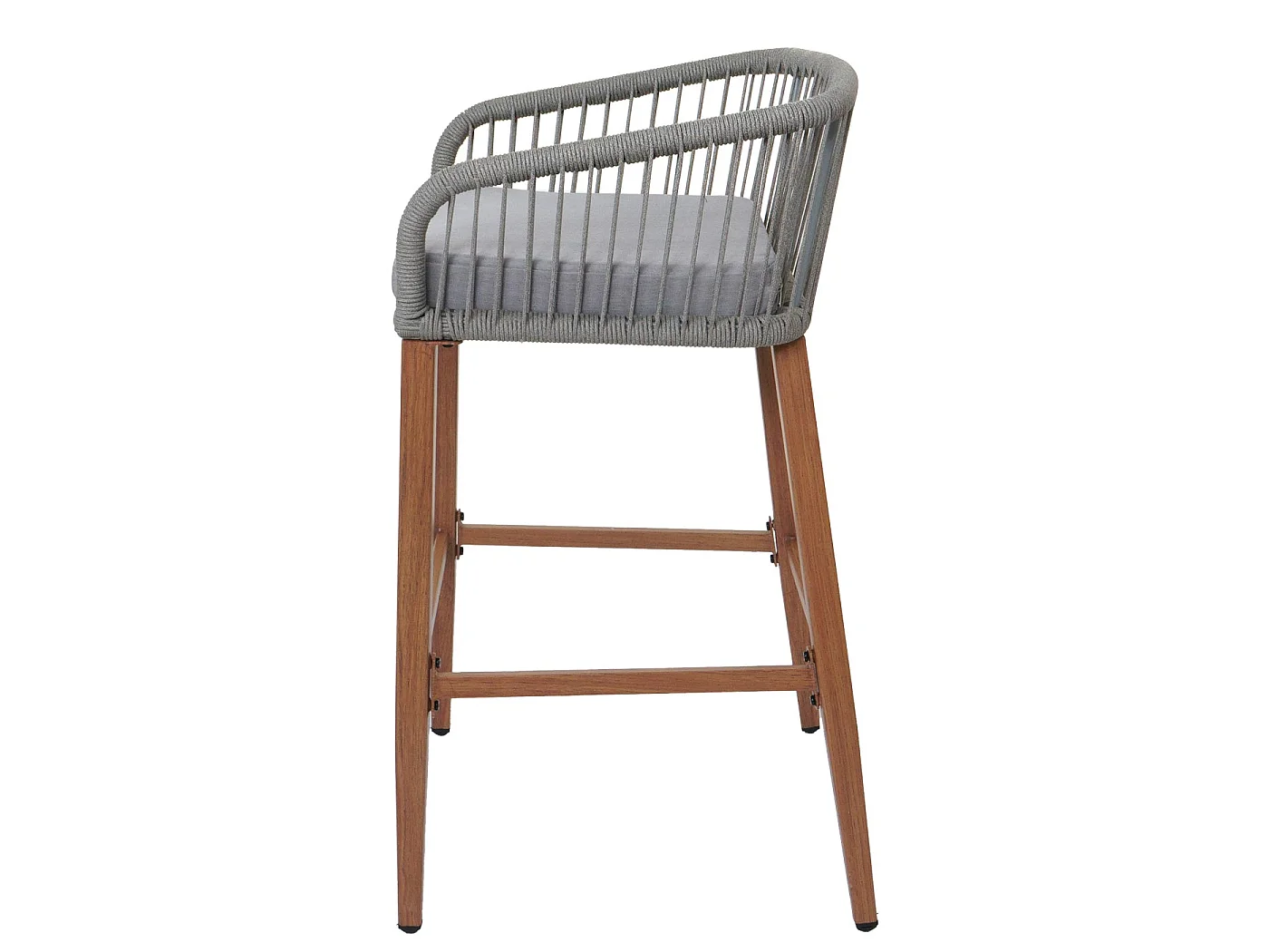 Barhocker MCW-O22 (2er-Set), Hellgrau, Kissen hellgrau