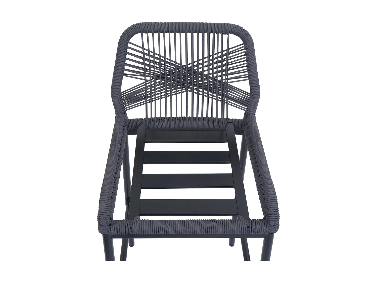 Tabouret de bar MCW-O21 (lot de 2),  anthracite, coussin gris clair