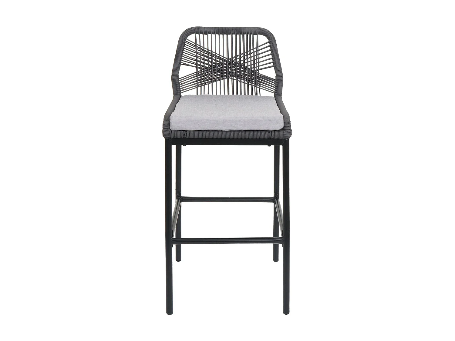 Barkruk MCW-O21 (set van 2),  antraciet, kussen lichtgrijs