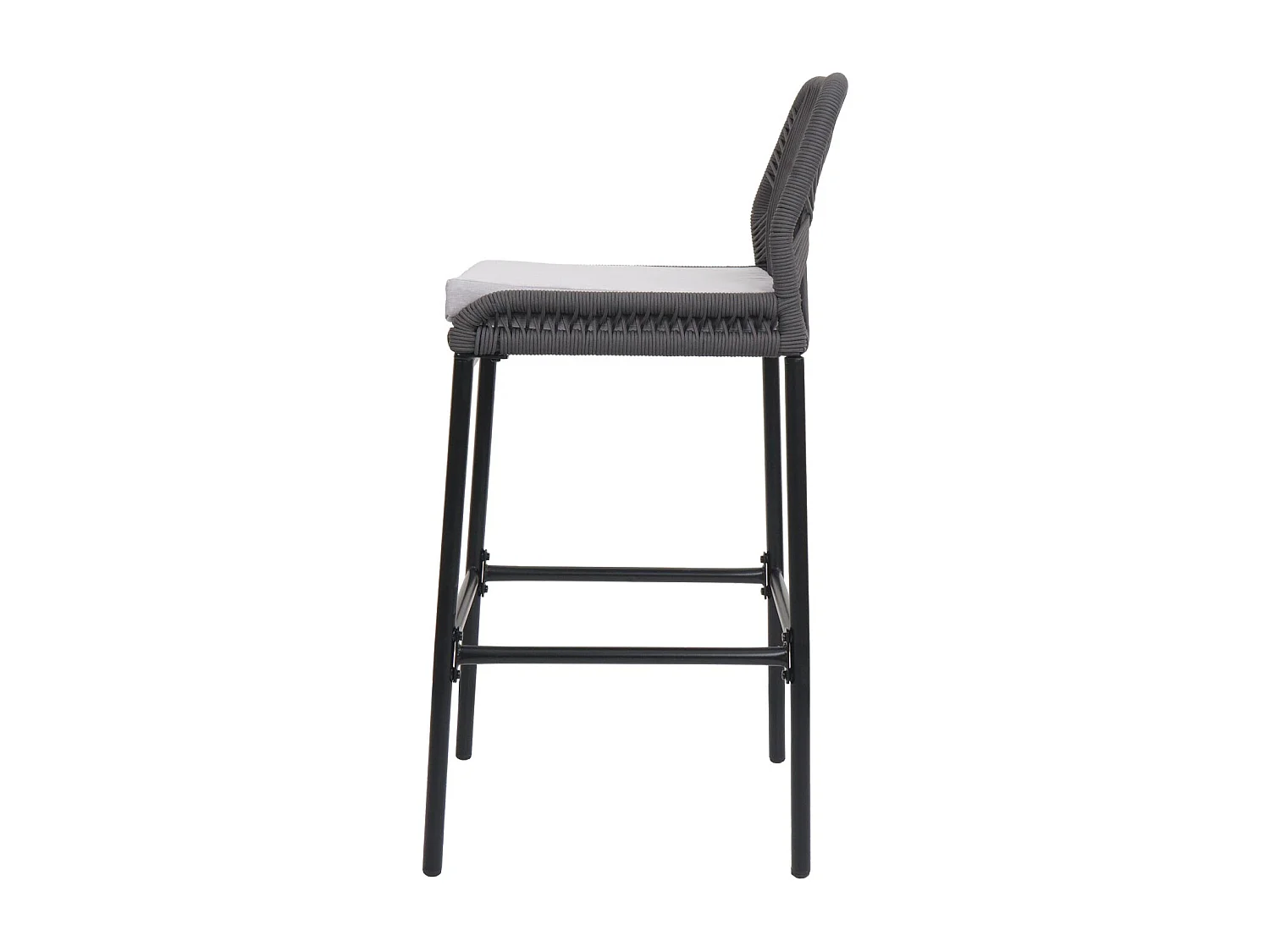 Barkruk MCW-O21 (set van 2),  antraciet, kussen lichtgrijs