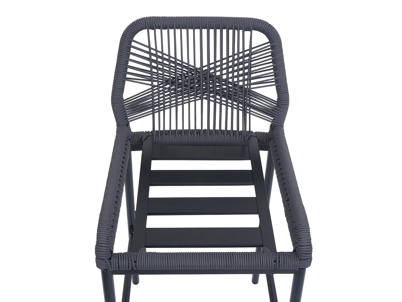 Tabouret de bar MCW-O21 (lot de 2),  anthracite, coussin gris clair
