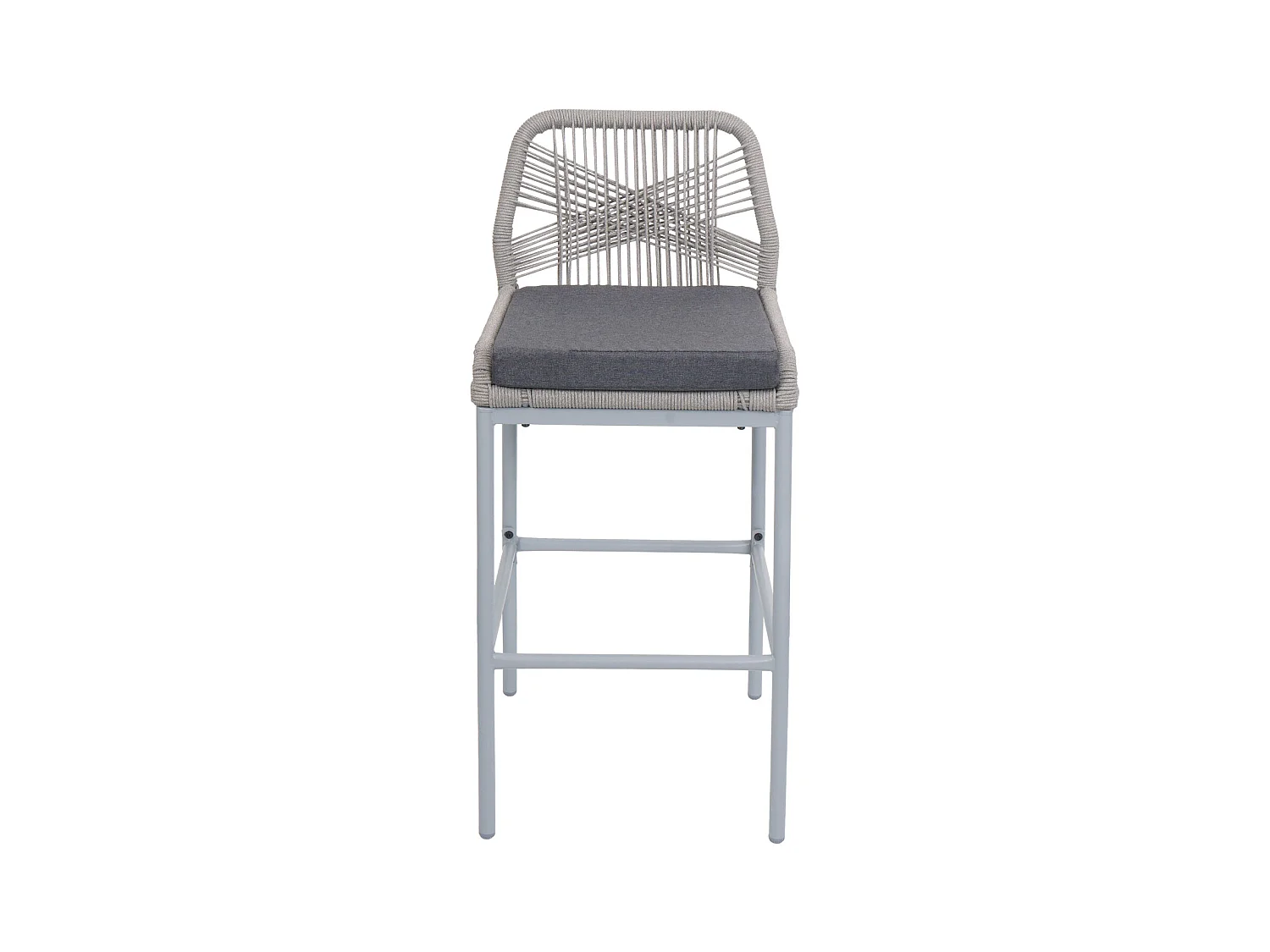 Tabouret de bar MCW-O21 (lot de 2),  gris clair, coussin gris foncé