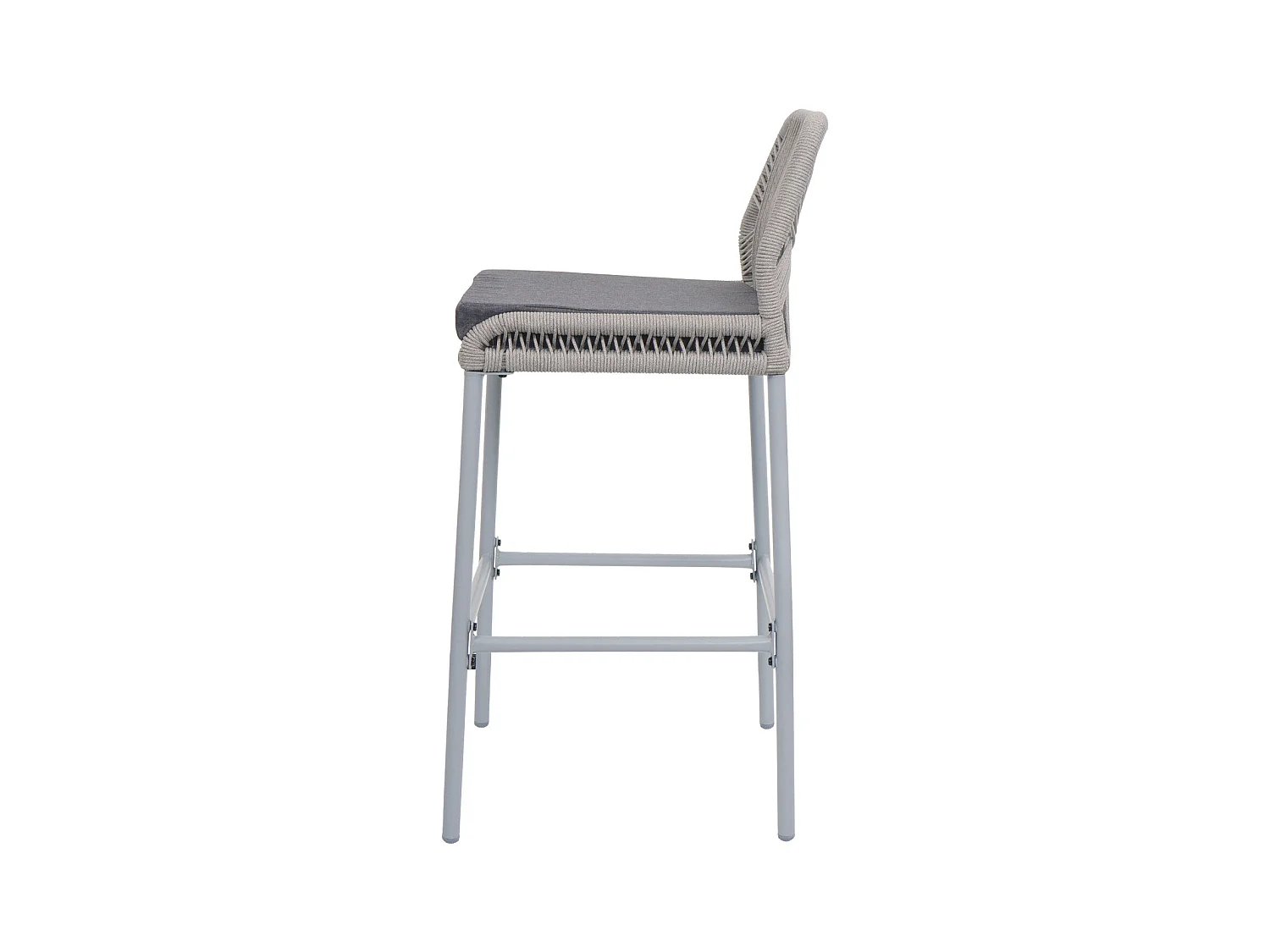 Tabouret de bar MCW-O21 (lot de 2),  gris clair, coussin gris foncé