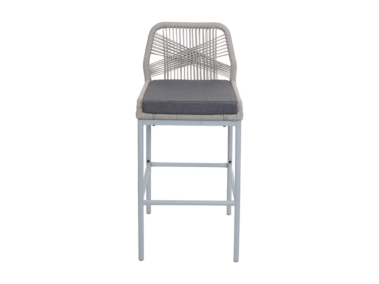 Tabouret de bar MCW-O21 (lot de 2),  gris clair, coussin gris foncé
