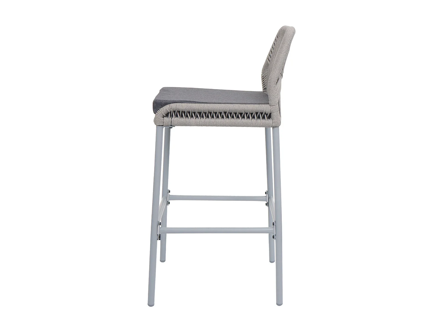 Tabouret de bar MCW-O21 (lot de 2),  gris clair, coussin gris foncé