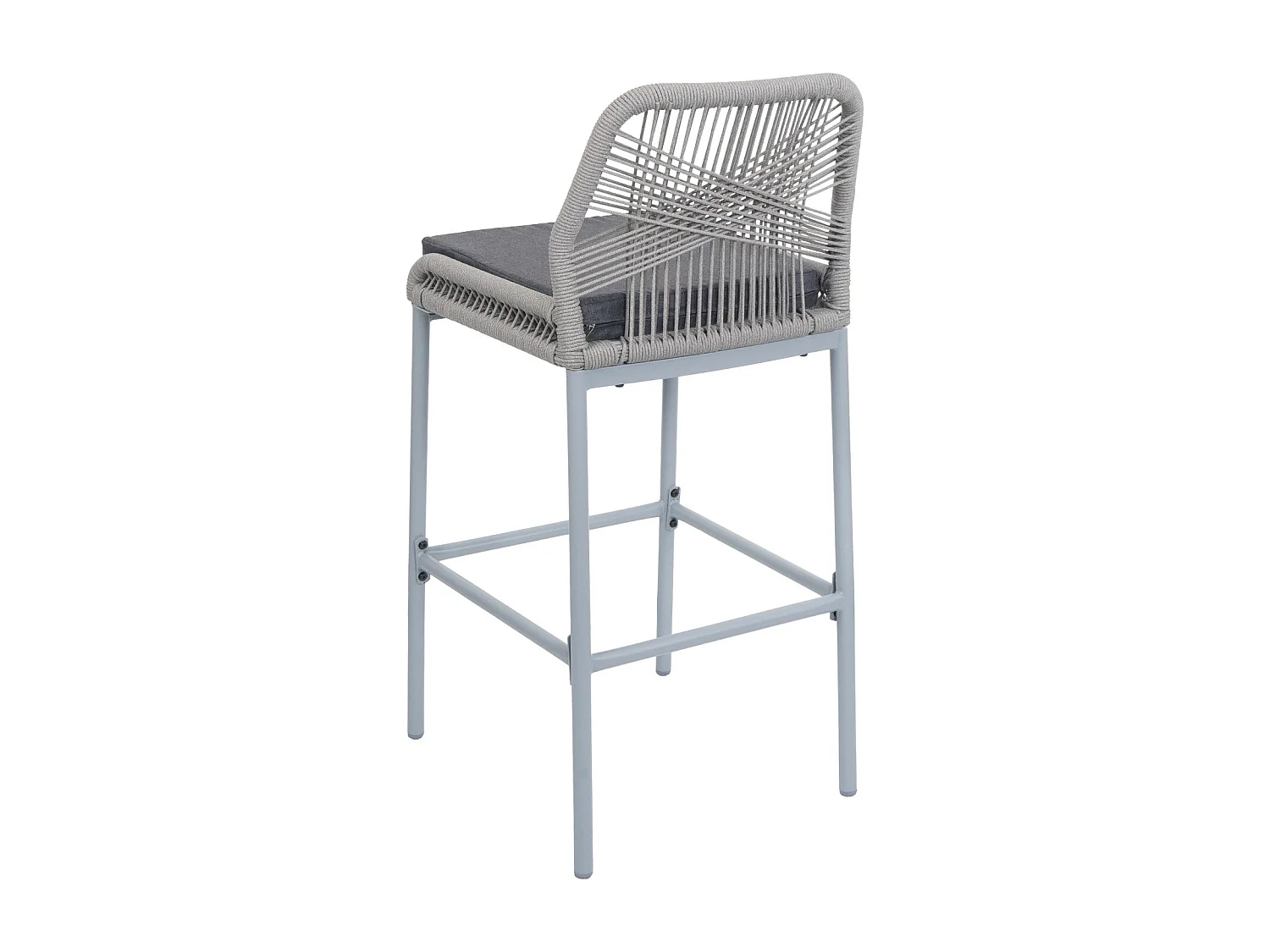 Tabouret de bar MCW-O21 (lot de 2),  gris clair, coussin gris foncé