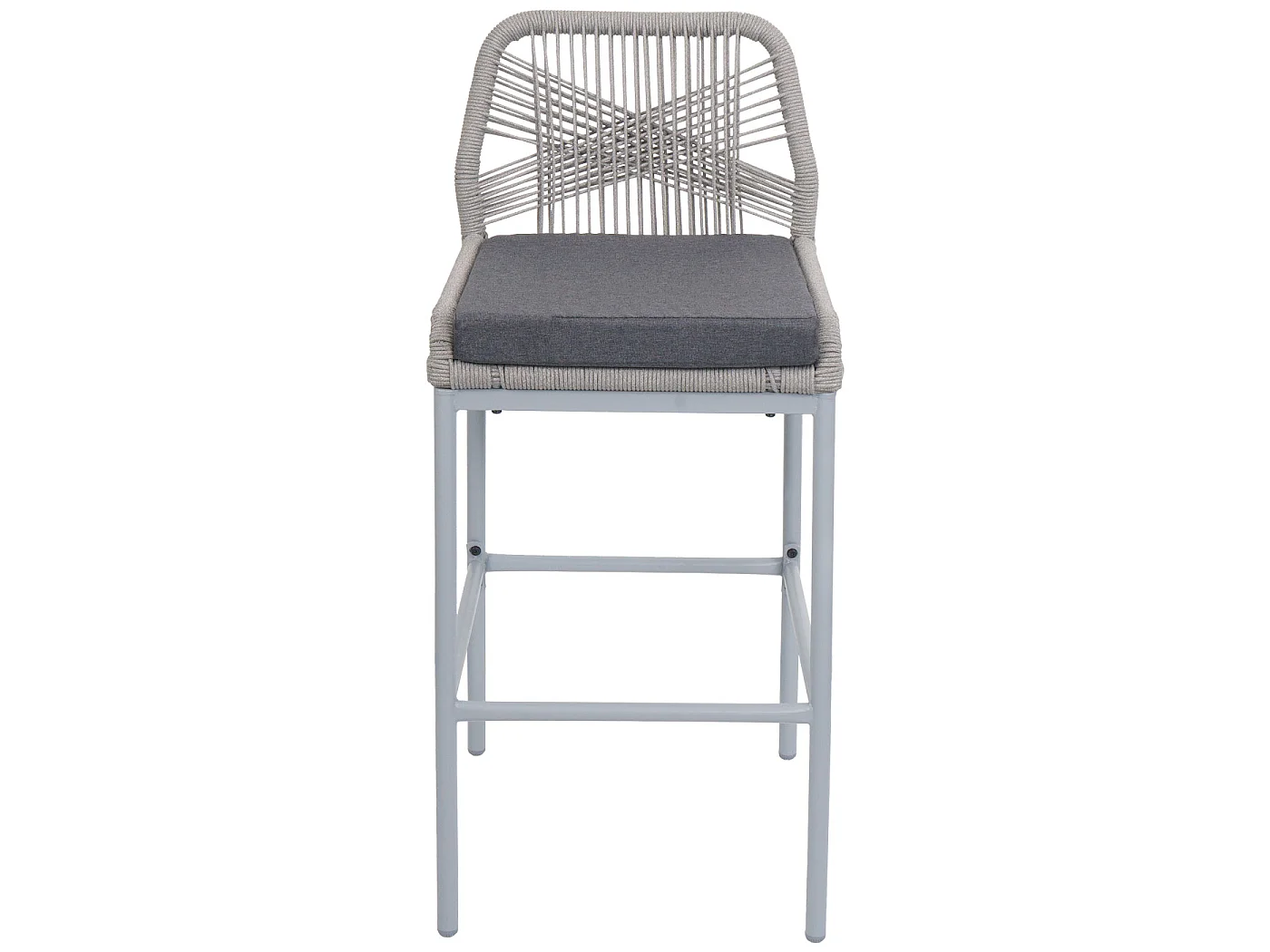 Tabouret de bar MCW-O21 (lot de 2),  gris clair, coussin gris foncé