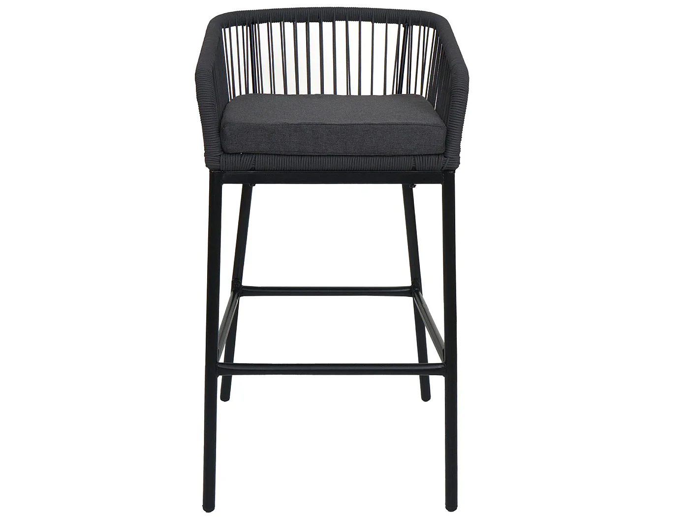 Stołek barowy MCW-O22 (zestaw 2 szt.),  antracyt, poduszka ciemnoszara