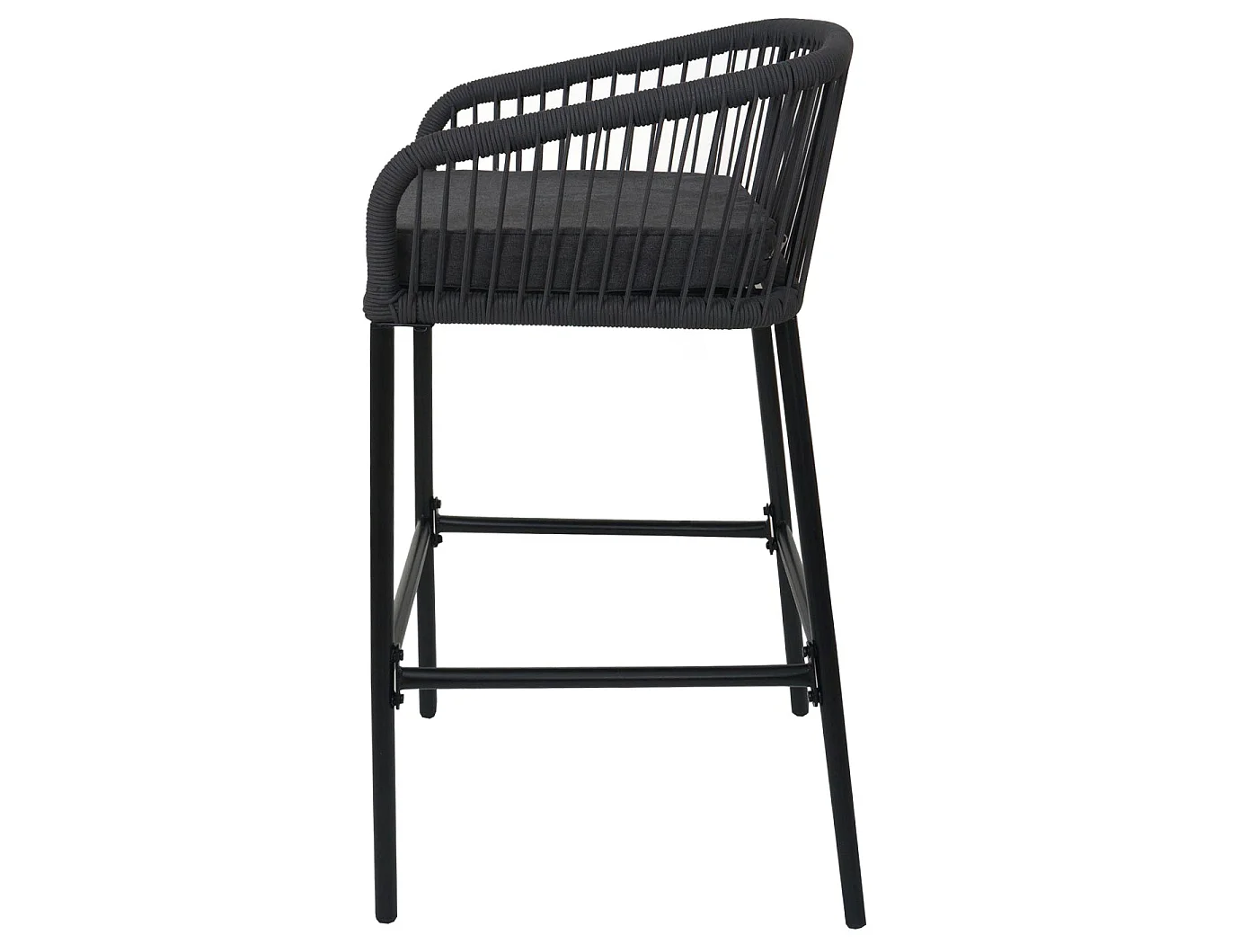 Stołek barowy MCW-O22 (zestaw 2 szt.),  antracyt, poduszka ciemnoszara