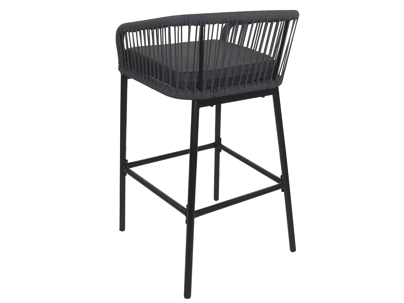 Stołek barowy MCW-O22 (zestaw 2 szt.),  antracyt, poduszka ciemnoszara