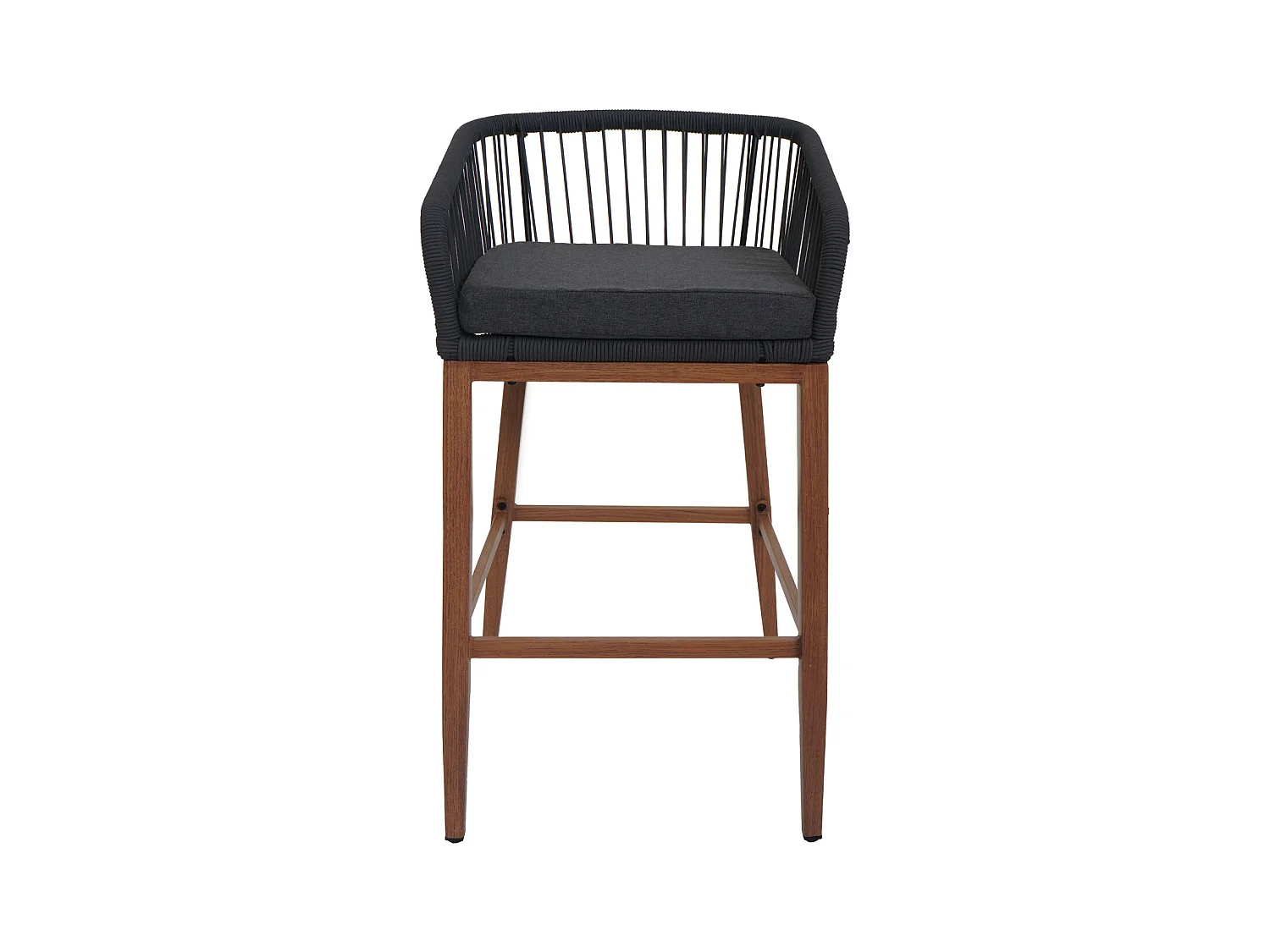 Tabouret de bar MCW-O22 (lot de 2),  anthracite, coussin gris foncé