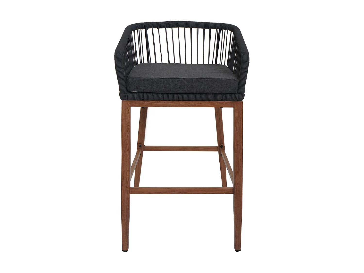 Tabouret de bar MCW-O22 (lot de 2),  anthracite, coussin gris foncé