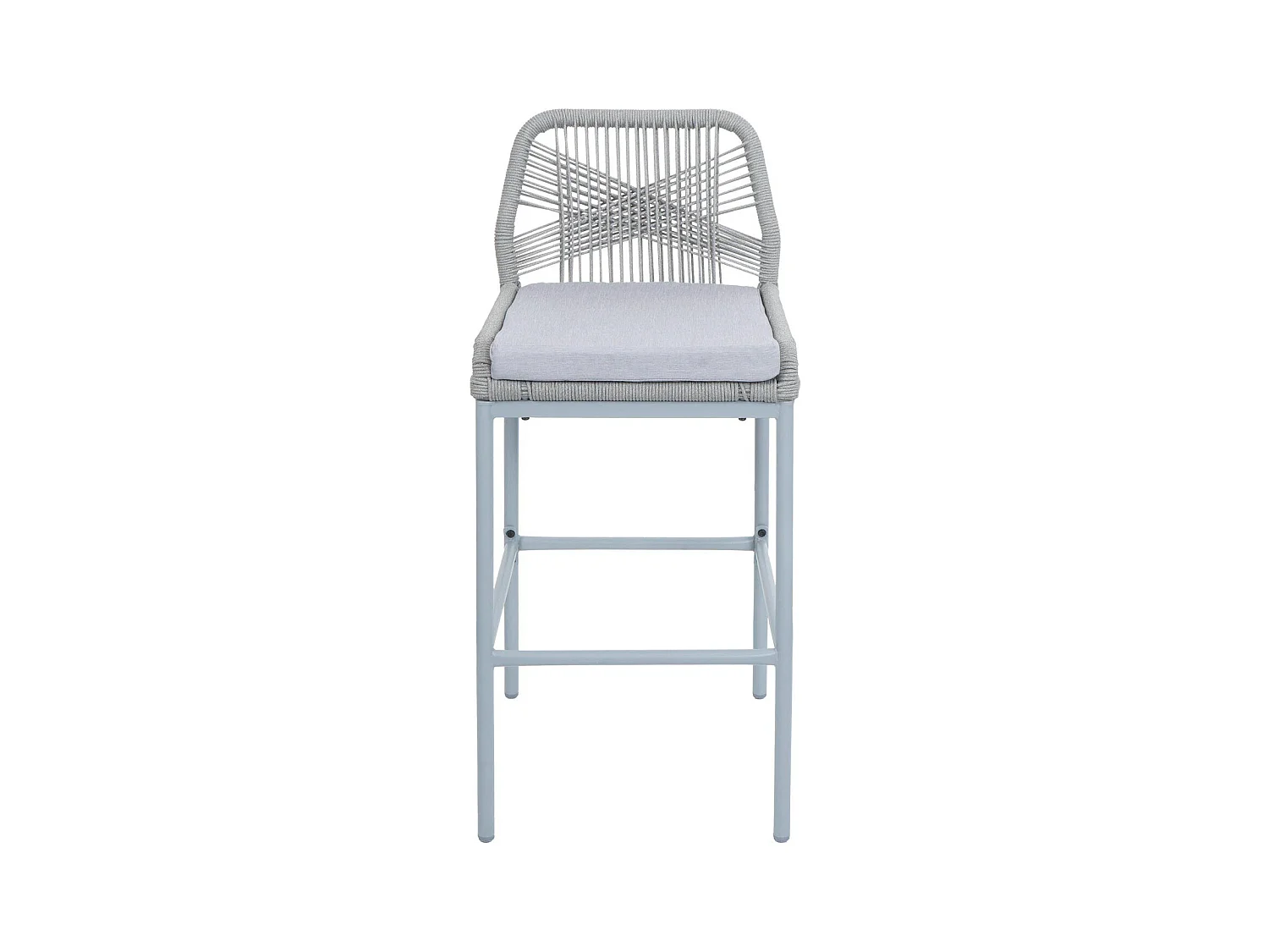 Tabouret de bar MCW-O21 (lot de 2),  gris clair, coussin gris clair