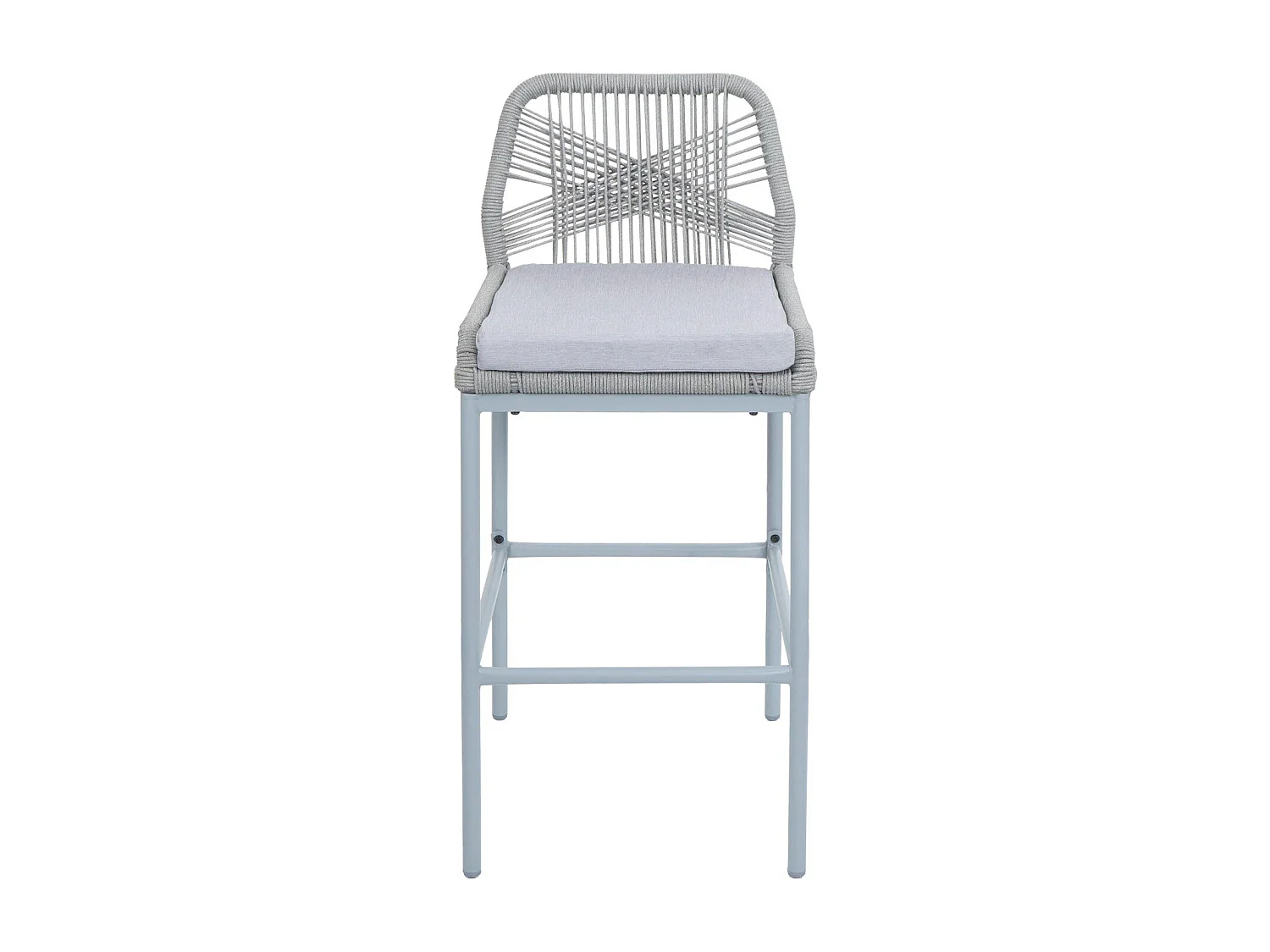 Tabouret de bar MCW-O21 (lot de 2),  gris clair, coussin gris clair