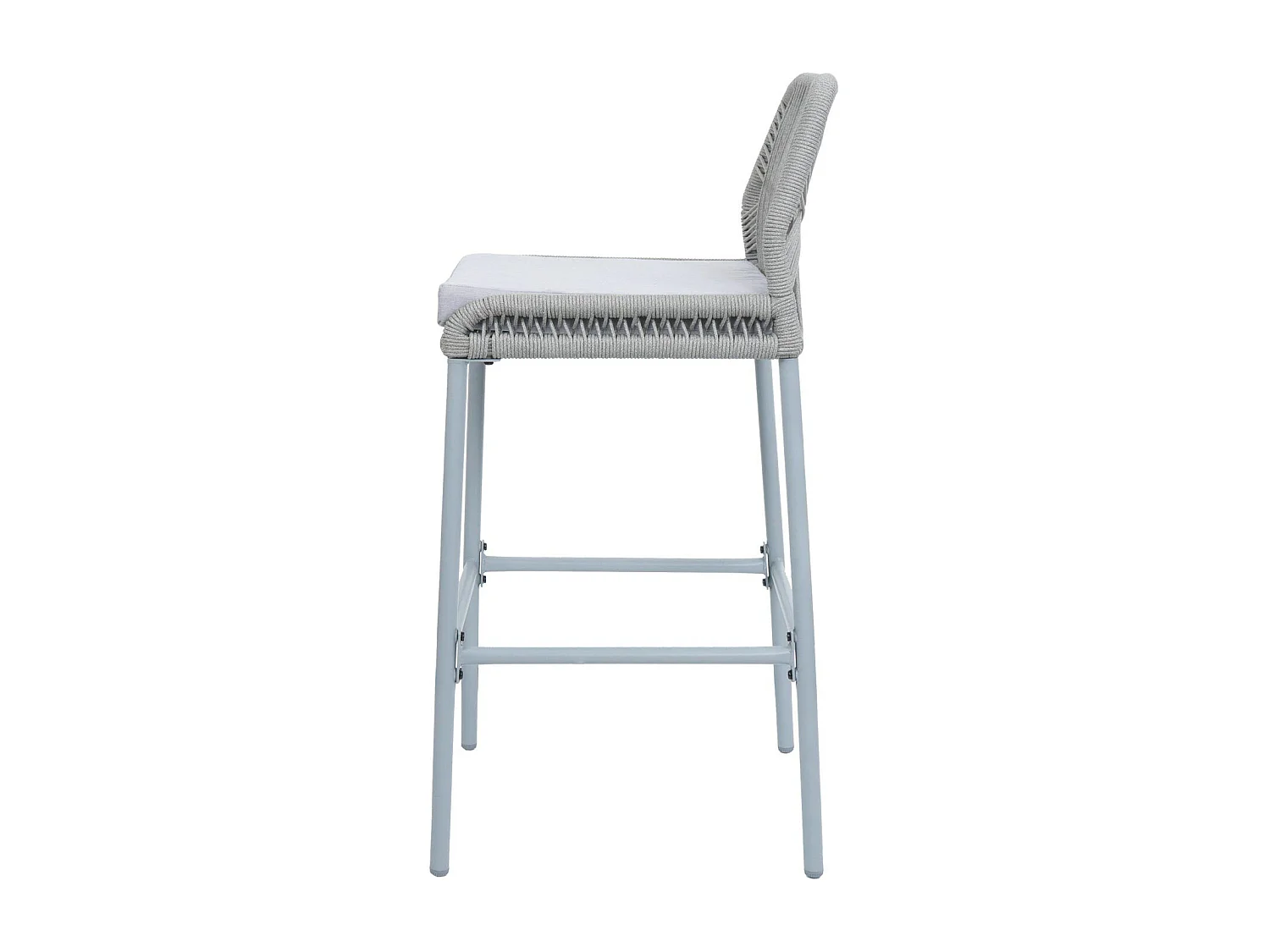 Tabouret de bar MCW-O21 (lot de 2),  gris clair, coussin gris clair
