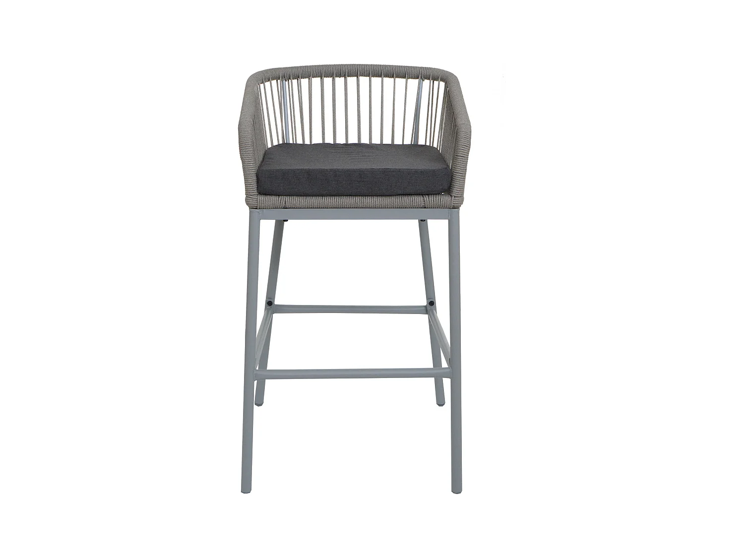 Barhocker MCW-O22 (2er-Set), Hellgrau, Kissen dunkelgrau