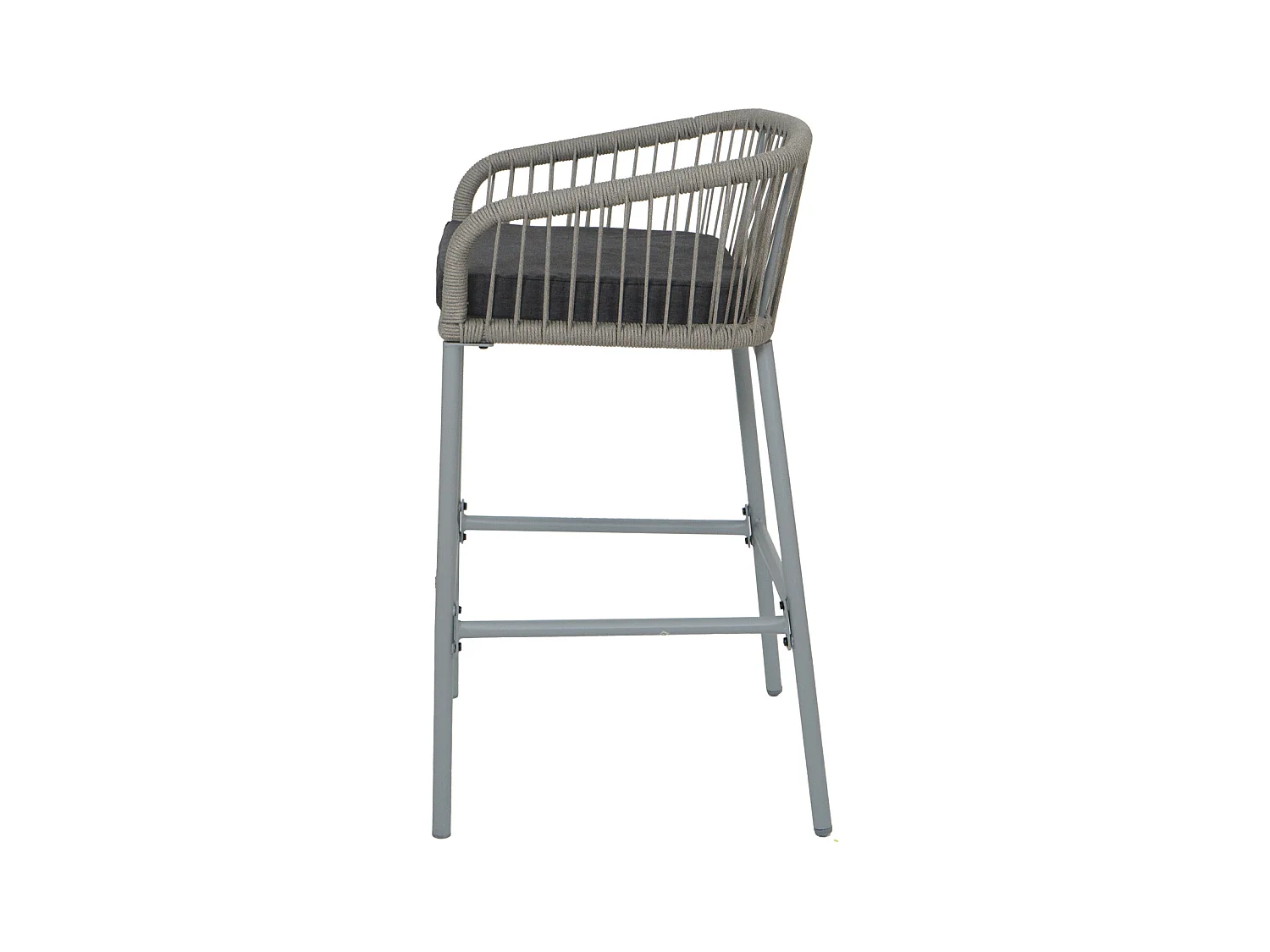 Tabouret de bar MCW-O22 (lot de 2),  gris clair, coussin gris foncé