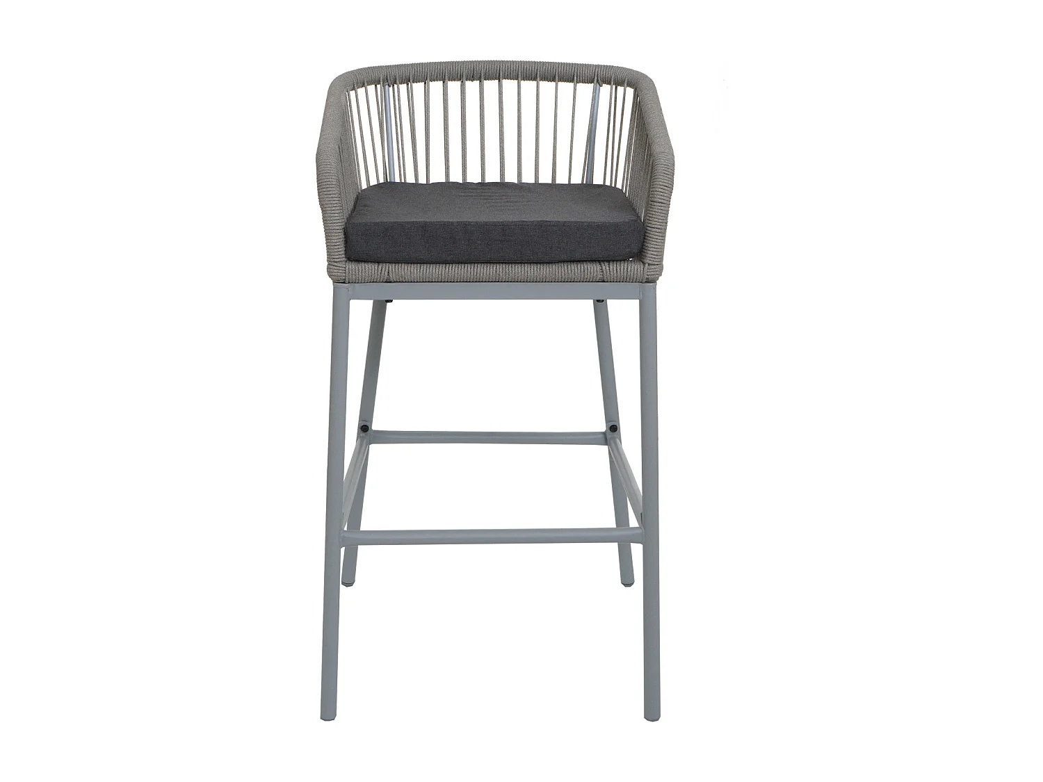 Tabouret de bar MCW-O22 (lot de 2),  gris clair, coussin gris foncé