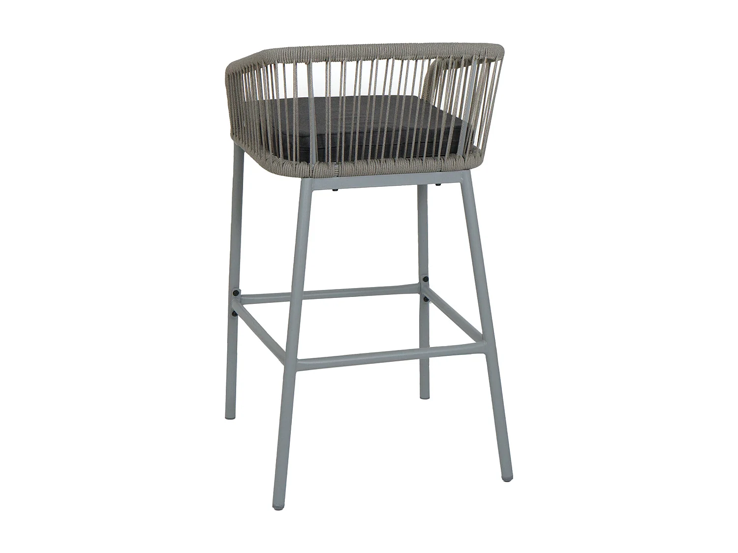 Tabouret de bar MCW-O22 (lot de 2),  gris clair, coussin gris foncé