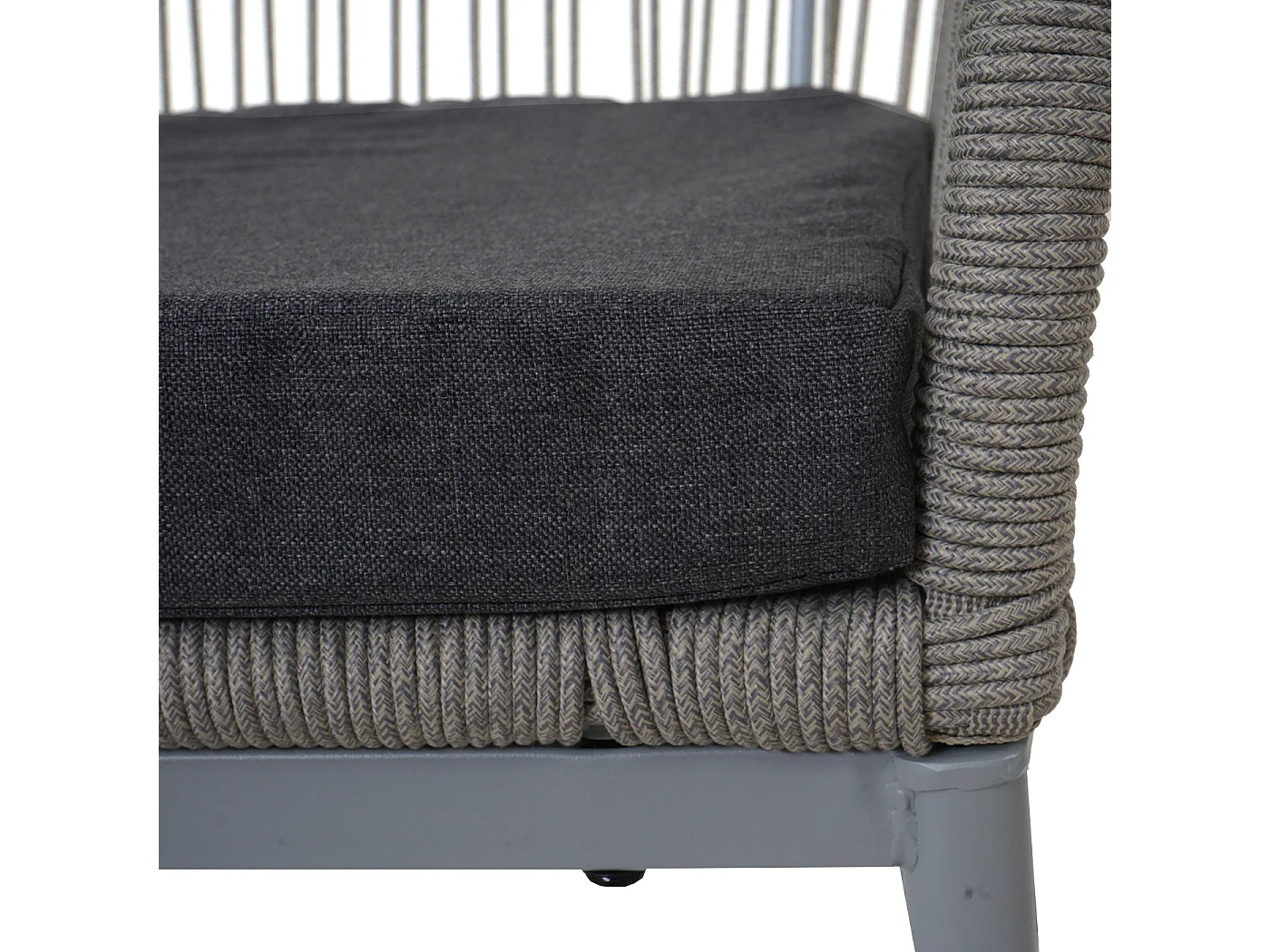 Barhocker MCW-O22 (2er-Set), Hellgrau, Kissen dunkelgrau