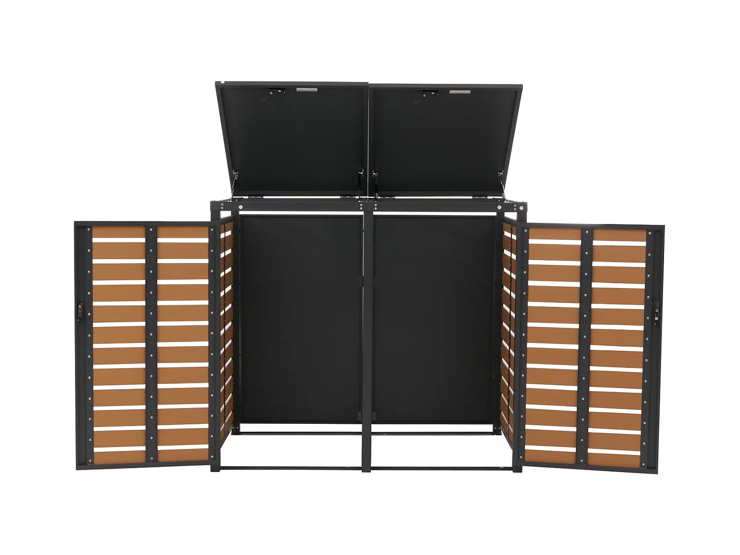 2er Mülltonnenverkleidung MCW-K14, Teak-Optik