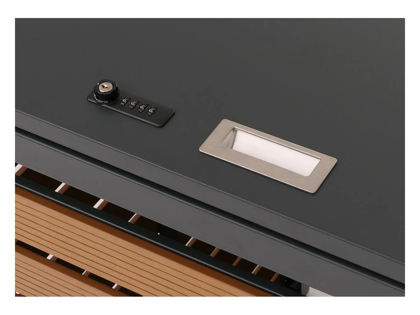 2er Mülltonnenverkleidung MCW-K14, Teak-Optik