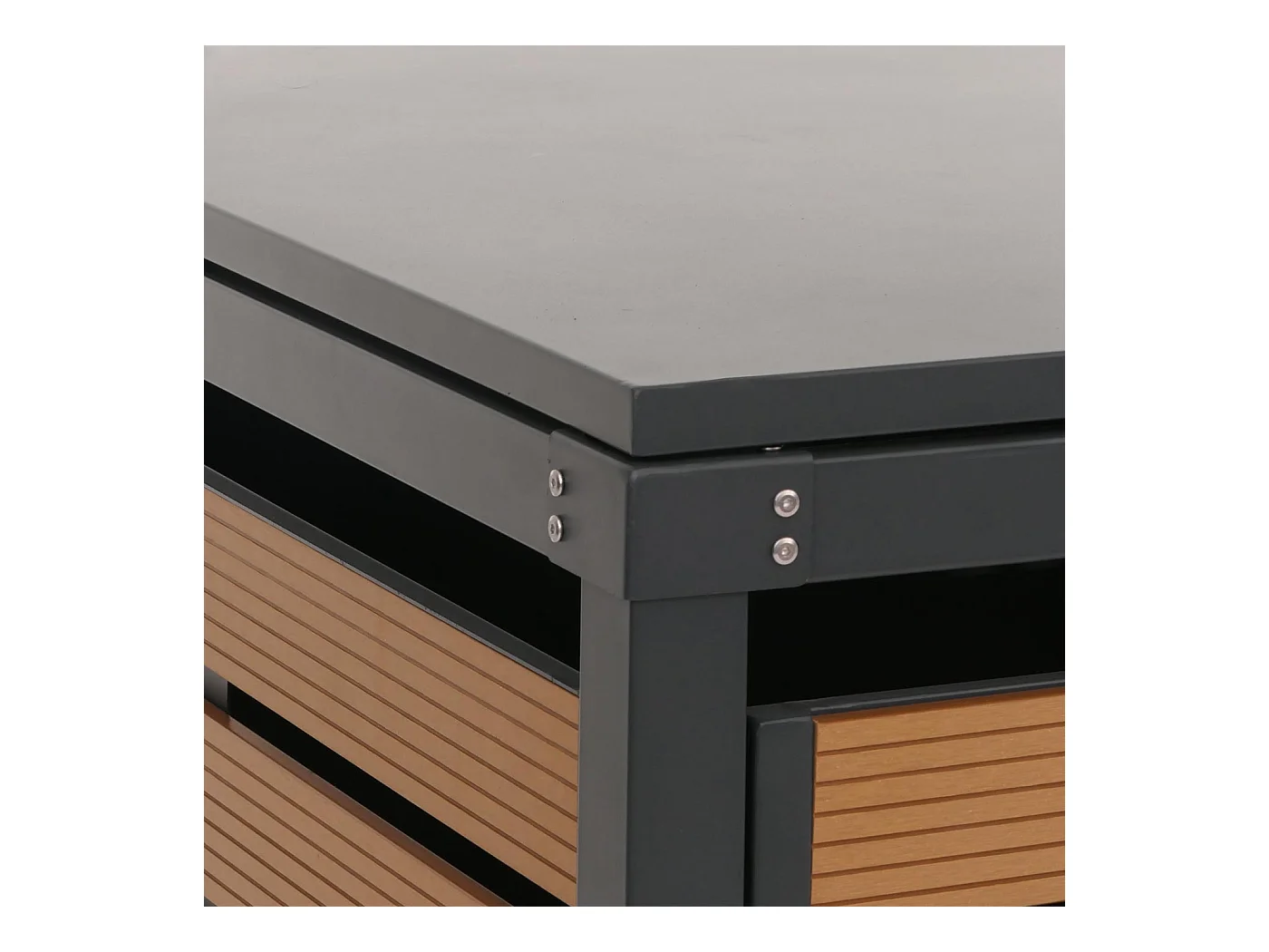 2er Mülltonnenverkleidung MCW-K14, Teak-Optik