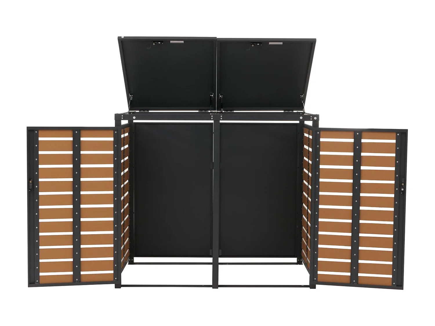 Osłona na dwa pojemniki na śmieci MCW-K14,  wygląd tekowy