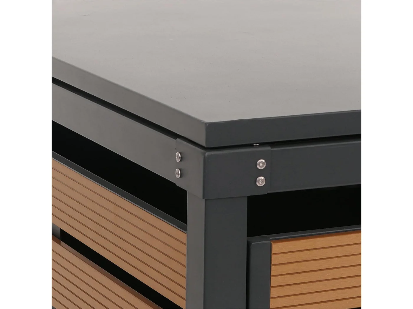 MCW-K14 bin enclosure for two bins,  teak-effect