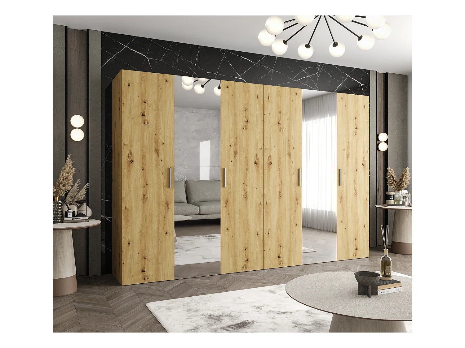 Armoire à portes battantes Bari 2 202/300/52 5 portes (artisan)