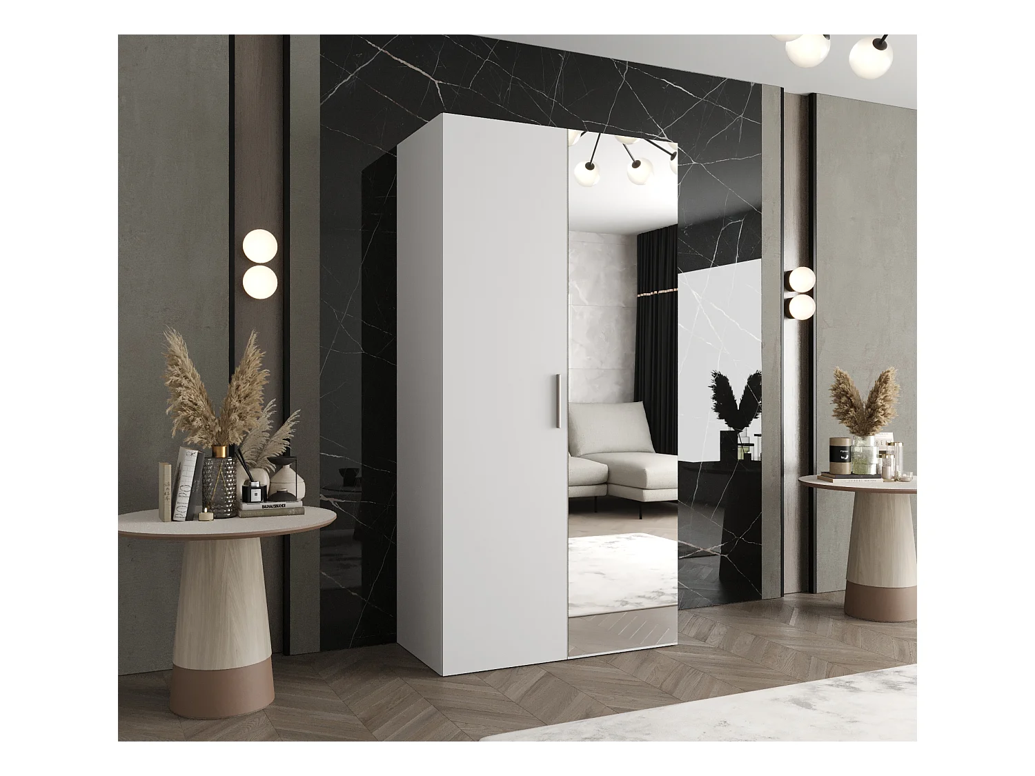 Armadio Bari 2 con ante battenti 202/100/52 2 ante (bianco)