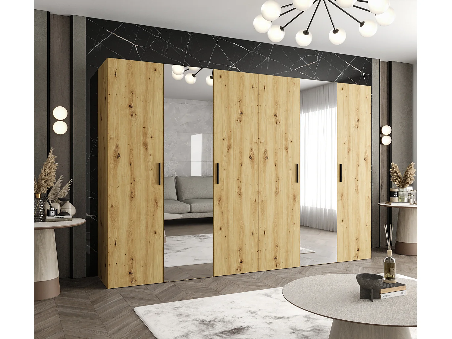 Armoire à portes battantes Bari 2 202/300/52 5 portes (artisan)