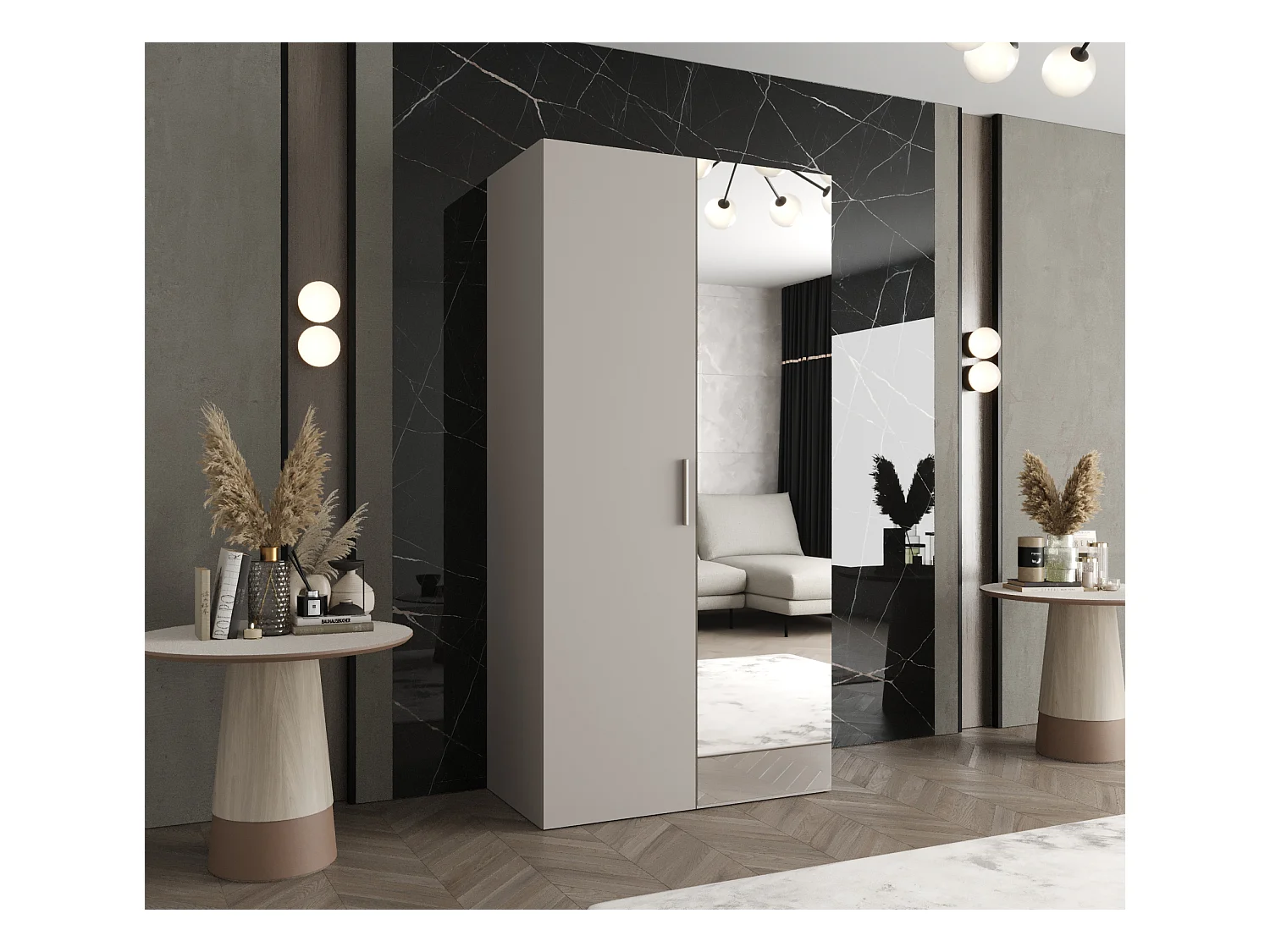 Armoire à portes battantes Bari 2 202/100/52 2 portes (cachemire)